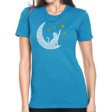 Load image into Gallery viewer, Cat Moon - Women&#39;s Premium Blend Word Art T-Shirt