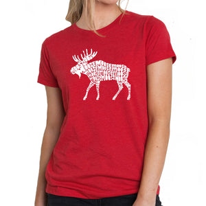 Moose  - Women's Premium Blend Word Art T-Shirt