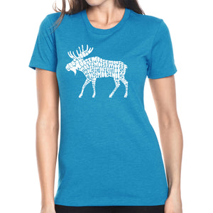 Moose  - Women's Premium Blend Word Art T-Shirt
