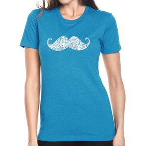 WAYS TO STYLE A MOUSTACHE - Women's Premium Blend Word Art T-Shirt