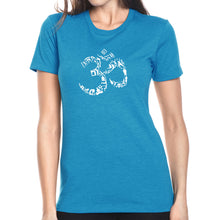Load image into Gallery viewer, THE OM SYMBOL OUT OF YOGA POSES - Women&#39;s Premium Blend Word Art T-Shirt