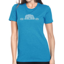 Load image into Gallery viewer, Peeking Dog  - Women&#39;s Premium Blend Word Art T-Shirt