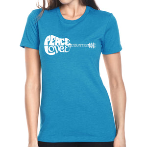 Peace Love Country  - Women's Premium Blend Word Art T-Shirt