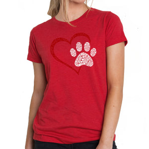 Paw Heart - Women's Premium Blend Word Art T-Shirt