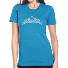 Load image into Gallery viewer, Princess Tiara - Women&#39;s Premium Blend Word Art T-Shirt