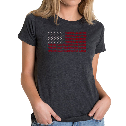 Proud To Be An American - Women's Premium Blend Word Art T-Shirt