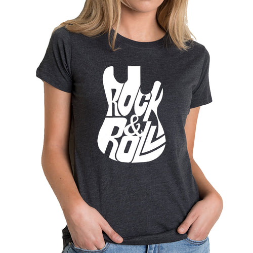 Rock And Roll Guitar - Women's Premium Blend Word Art T-Shirt