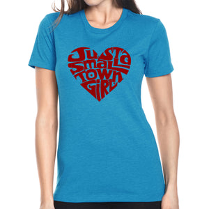 Just a Small Town Girl  - Women's Premium Blend Word Art T-Shirt