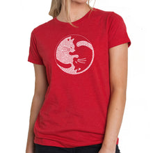Load image into Gallery viewer, Yin Yang Cat  - Women&#39;s Premium Blend Word Art T-Shirt