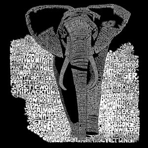 LA Pop Art Girl's Word Art Long Sleeve - ELEPHANT