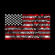 Load image into Gallery viewer, Fireworks American Flag - Girl&#39;s Word Art Crewneck Sweatshirt