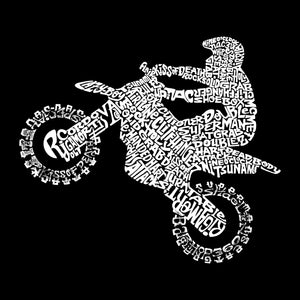 LA Pop Art Women's Dolman Cut Word Art Shirt - Freestyle Motocross - FMX