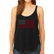 Load image into Gallery viewer, USA Flag  - Women&#39;s Premium Word Art Flowy Tank Top