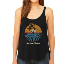 Load image into Gallery viewer, Cities In San Diego - Women&#39;s Word Art Flowy Tank Top