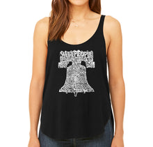 Load image into Gallery viewer, Liberty Bell -  Women&#39;s Premium Word Art Flowy Tank Top
