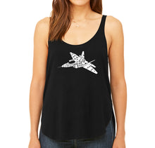 Load image into Gallery viewer, FIGHTER JET NEED FOR SPEED - Women&#39;s Word Art Flowy Tank