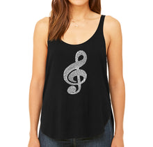 Load image into Gallery viewer, Music Note -  Women&#39;s Premium Word Art Flowy Tank Top