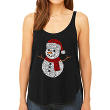 Load image into Gallery viewer, Christmas Snowman - Women&#39;s Premium Word Art Flowy Tank Top