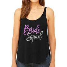 Load image into Gallery viewer, Women&#39;s Premium Word Art Flowy Tank Top - Bride Squad