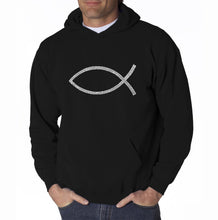 Load image into Gallery viewer, JESUS FISH - Men&#39;s Word Art Hooded Sweatshirt