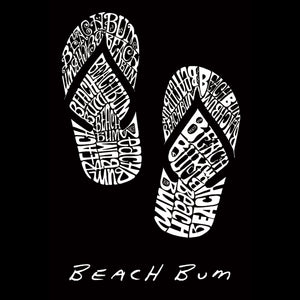 BEACH BUM - Women's Word Art V-Neck T-Shirt
