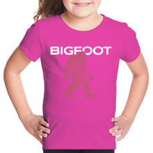 Load image into Gallery viewer, Bigfoot - Girl&#39;s Word Art T-Shirt