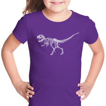 Load image into Gallery viewer, Dinosaur TRex Skeleton - Girl&#39;s Word Art T-Shirt