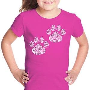 Cat Mom - Girl's Word Art T-Shirt