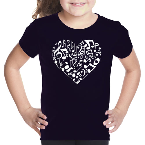 Heart Notes  - Girl's Word Art T-Shirt