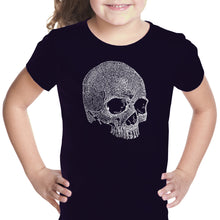 Load image into Gallery viewer, Dead Inside Skull - Girl&#39;s Word Art T-Shirt