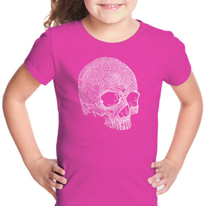 Dead Inside Skull - Girl's Word Art T-Shirt