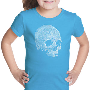 Dead Inside Skull - Girl's Word Art T-Shirt