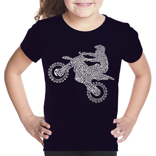 FMX Freestyle Motocross - Girl's Word Art T-Shirt