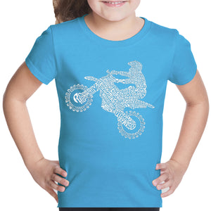 FMX Freestyle Motocross - Girl's Word Art T-Shirt