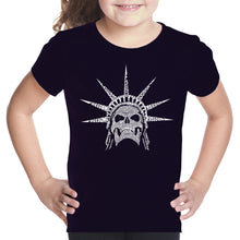 Load image into Gallery viewer, Freedom Skull  - Girl&#39;s Word Art T-Shirt