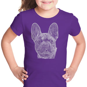 French Bulldog - Girl's Word Art T-Shirt
