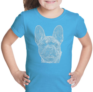 French Bulldog - Girl's Word Art T-Shirt