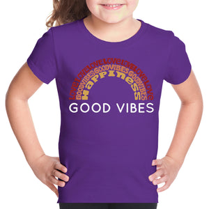 Good Vibes - Girl's Word Art T-Shirt