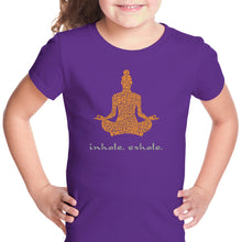 Load image into Gallery viewer, Inhale Exhale - Girl&#39;s Word Art T-Shirt