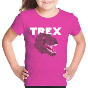 T-Rex Head  - Girl's Word Art T-Shirt