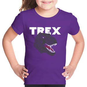 T-Rex Head  - Girl's Word Art T-Shirt