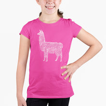 Load image into Gallery viewer, Llama Mama  - Girl&#39;s Word Art T-Shirt