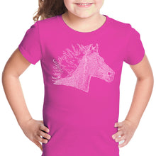 Load image into Gallery viewer, Horse Mane - Girl&#39;s Word Art T-Shirt