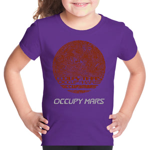 Occupy Mars - Girl's Word Art T-Shirt