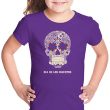 Load image into Gallery viewer, Dia De Los Muertos - Girl&#39;s Word Art T-Shirt