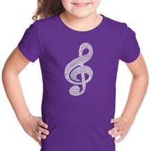 Load image into Gallery viewer, Music Note - Girl&#39;s Word Art T-Shirt