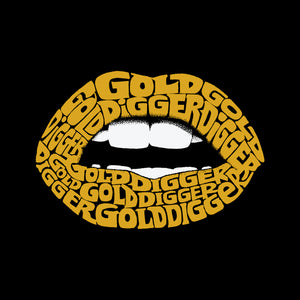 Gold Digger Lips - Women's Word Art Long Sleeve T-Shirt