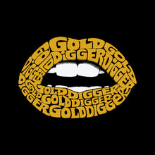 Load image into Gallery viewer, Gold Digger Lips - Women&#39;s Word Art V-Neck T-Shirt