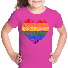 Load image into Gallery viewer, Pride Heart - Girl&#39;s Word Art T-Shirt