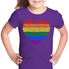 Load image into Gallery viewer, Pride Heart - Girl&#39;s Word Art T-Shirt